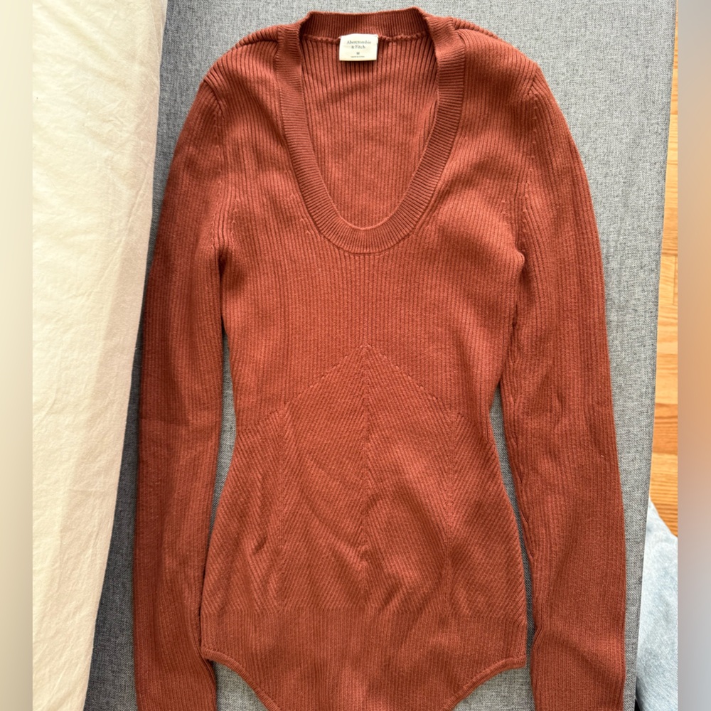 Abercrombie scoop neck ribbed bodysuit